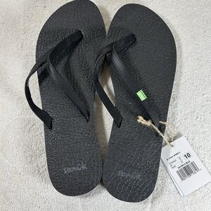 Sanuk Sandals Womens Size 10 Black Yoga Joy Flip Flop Yoga Mat Comfort